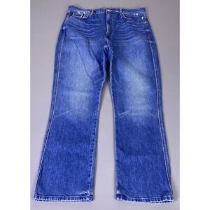 Mother High Waisted Smokin Double Ankle Jeans Size 34 Broken Record Blue